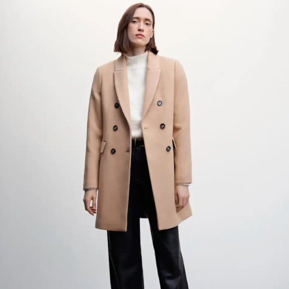 Mango Jackets & Blazers - Mango Wool Double Breasted Coat, NWT